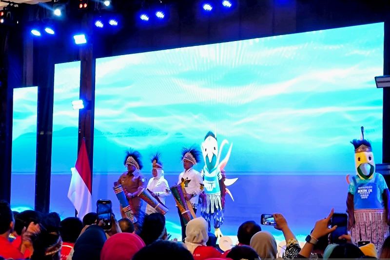Minister of Manpower, Ida Fauziyah, at the opening of the 9th National Instructor Skills Competition (KKIN) in Sorong, Southwest Papua, on Tuesday (September 3, 2024). (ANTARA/Yuvensius)