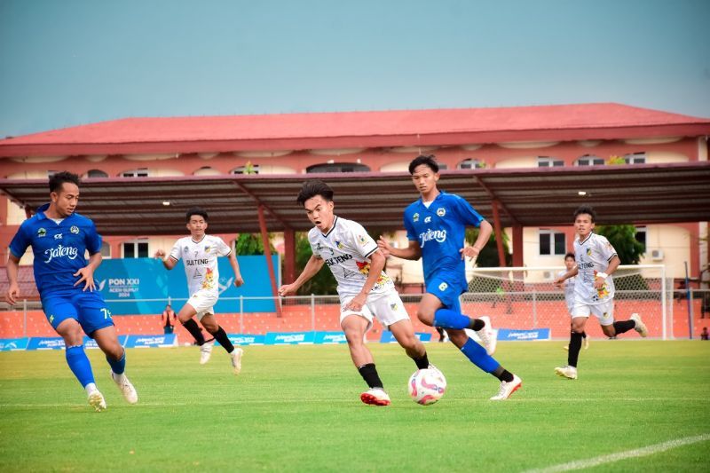 Tim sepak bola Sulteng mengalahkan Jawa Tengah pada laga pertandingan grup B PON XXI/2024 di Stadion H Dimurthala Banda Aceh, Minggu (8/9/2024). (ANTARA/HO-Satgas PON Sulteng)