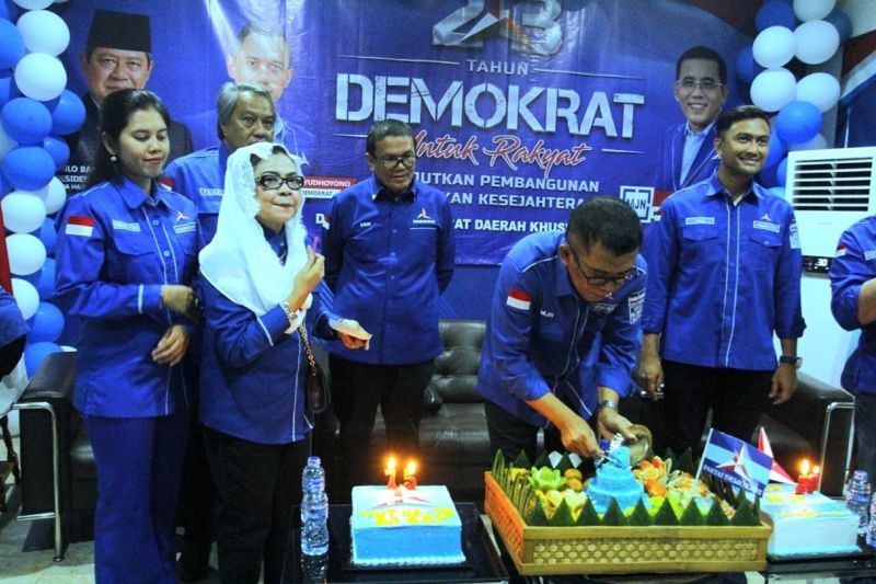 Acara syukuran HUT Partai Demokrat di kantor DPD Partai Demokrat Jakarta di Mampang Prapatan, Jakarta Selatan, Senin (9/9/2024). ANTARA/HO-Humas Partai Demokrat.
