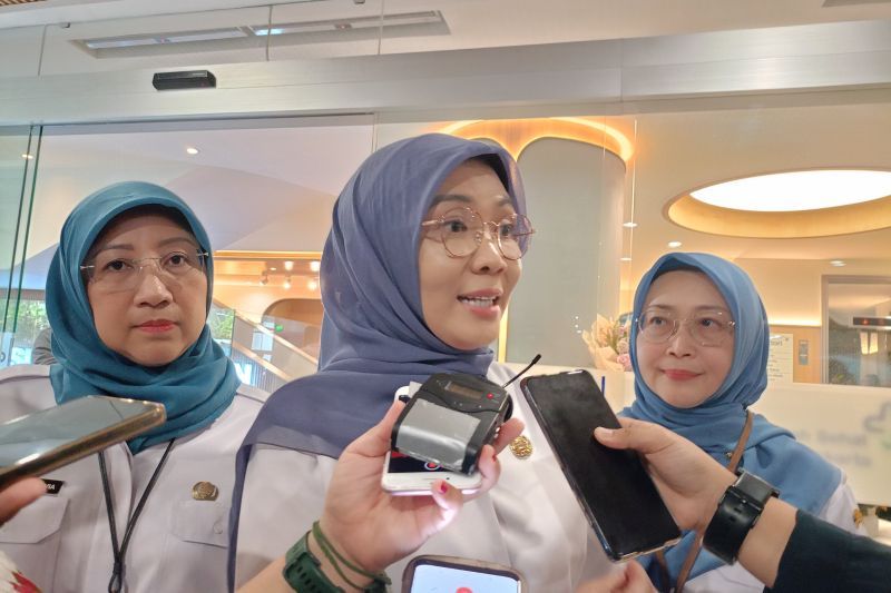 Kepala Dinas Kesehatan (Dinkes) DKI Jakarta Ani Ruspitawati (tengah) di RSUD Tarakan Jakarta, Gambir, Jakarta Pusat, Rabu (11/9/2024). (ANTARA/Siti Nurhaliza)