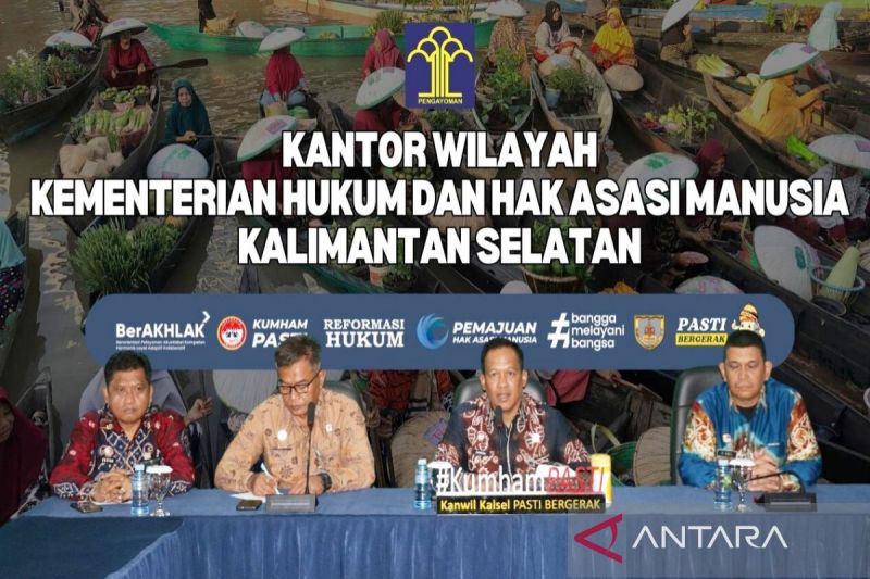 Kepala Kanwil Kemenkumham Kalsel Jumadi saat memberikan pengarahan dan penguatan tugas dan fungsi kepada para kepala UPT di lingkungan Kemenkumham Kalsel di Banjarmasin, Kamis (12/9/2024). ANTARA/Firman