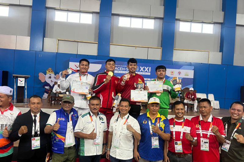 Atlet kurash Aceh berhasil meraih medali dalam perhelatan Pekan Olahraga Nasional (PON) XXI/2024 Aceh-Sumatera Utara di Jantho, Banda Aceh, Kamis (12/9/2024). ANTARA/HO-Delegasi Teknis Kurash PON XXI