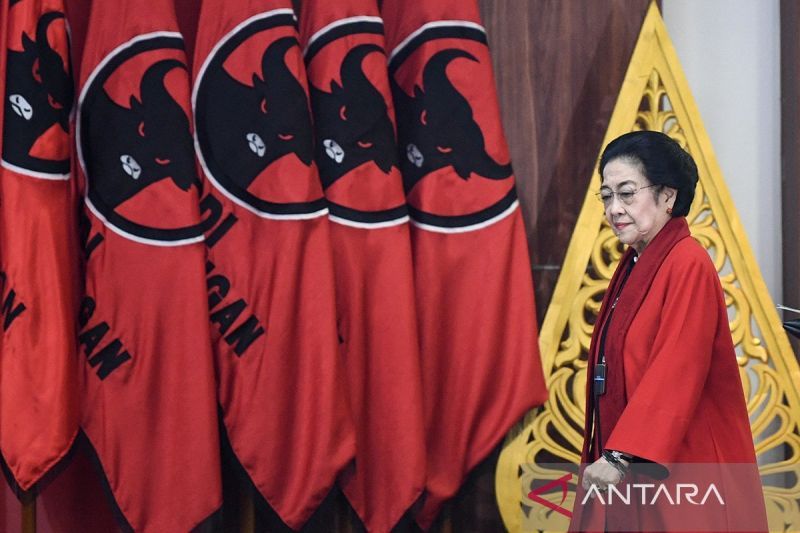 Ketua Umum PDI Perjuangan yang juga Presiden ke-5 RI Megawati Soekarnoputri. ANTARA FOTO/M Risyal Hidayat/aww/aa.