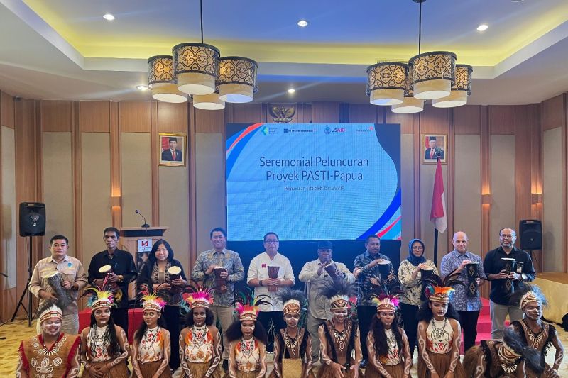 Peluncuran program PASTI Papua di Timika, Kabupaten Mimika, Provinsi Papua Tengah, kolaborasi Kementerian Kesehatan RI, PTFi dan USAID. ANTARA/HO-PTFI