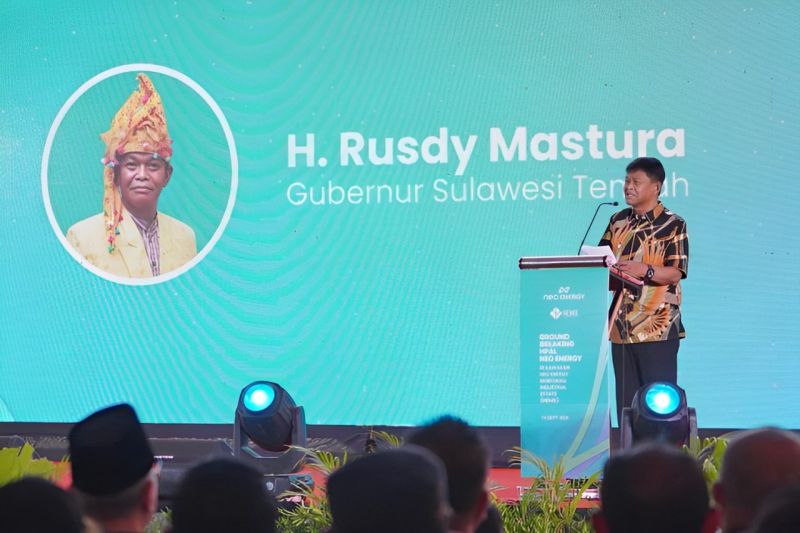 Gubernur Rusdy Mastura menghadiri groundbreaking atau peletakan batu pertama "High-Pressure Acid Leaching
(HPAL) Neo Energy di Kawasan NEMIE, Desa Buleleng, Kecamatan Bungku Pesisir, Morowali pada Sabtu (14/9/2024). (ANTARA/HO-Humas Pemprov Sulteng)