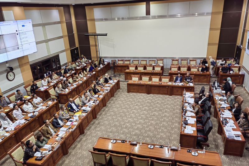 Rapat Dengar Pendapat Umum (RDPU) bersama Komisi III DPR RI terkait kasus eksekusi lahan anak Menteri Pekerjaan Umum era Presiden Soeharto Radinal Mochtar berinisial RH, di Kompleks Parlemen, Senayan, Jakarta, Selasa (17/9/2014). ANTARA/Melalusa Susthira K