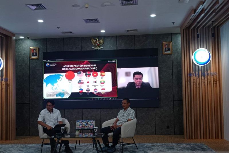Dirjen Penguatan Daya Saing Produk Kelautan dan Perikanan (PDSPKP) KKP Budi Sulistiyo yang hadir secara daring dalam konferensi pers yang digelar di Jakarta, Selasa (17/9/2024). ANTARA/Sinta Ambar