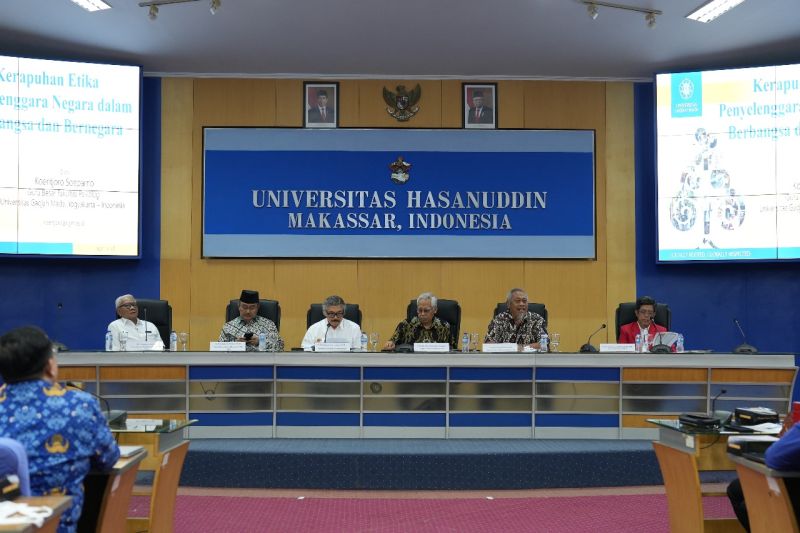 Suasana acara FGD yang diselenggarakan Badan Pembinaan Ideologi Pancasila (BPIP) di Universitas Hasanuddin (Unhas) Makassar, Selasa (17/9/2024). ANTARA/HO-Unhas