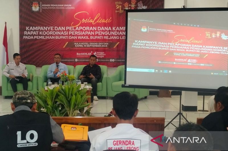 Sosialisasi laporan awal dana kampanye (LADK) Pilkada 2024 yang digelar KPU Rejang Lebong, Kamis, (19/9/2024). ANTARA/Nur Muhamad