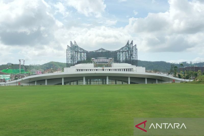 The Ceremonial Plaza in the Core Area of ??the Government Center (KIPP) of the IKN Nusantara capital city in East Kalimantan. (ANTARA/Aji Cakti/rst)