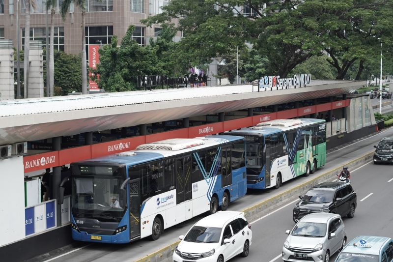 Ilustrasi bus Transjakarta. ANTARA/HO-PT Transportasi Jakarta (Transjakarta)