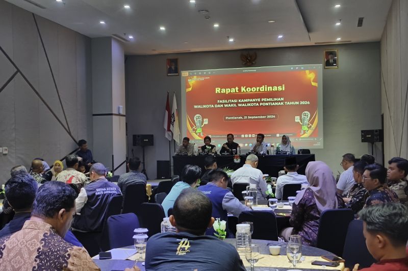 Rakor membahas tahapan kampanye Pilkada Pontianak 2024, di Pontianak, Sabtu (21/9/2024) ANTARA/Dedi