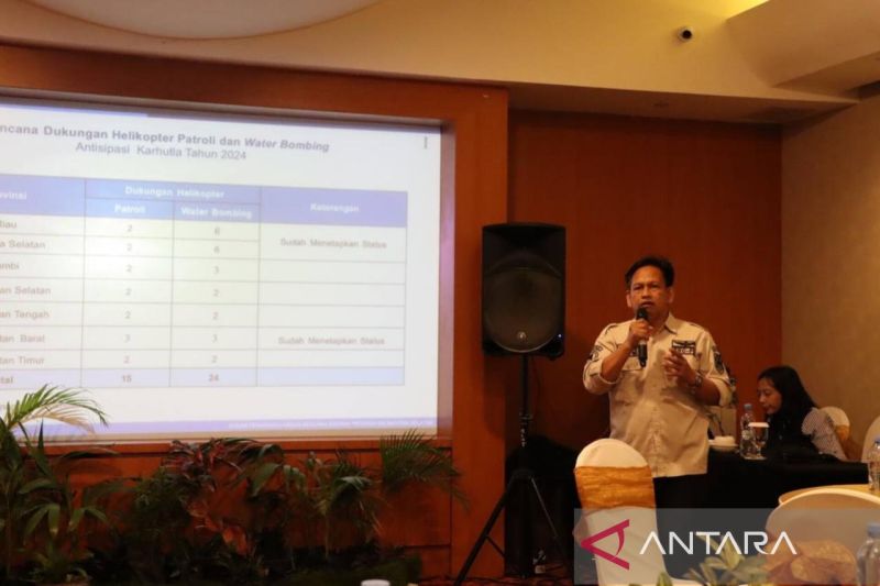 Kepala Bidang Kesiapsiagaan BPBD Kalsel Bambang Dedi Mulyadi menyampaikan materi pada kegiatan penguatan kapasitas komunikasi risiko yang digelar Kementerian Kesehatan RI di Banjarmasin, Kamis (26/9/2024). ANTARA/HO-BPBD Kalsel