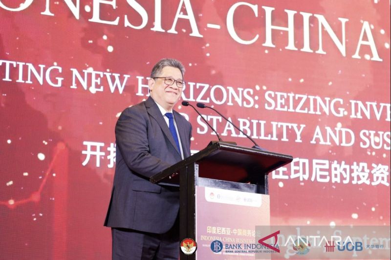 Deputi Gubernur BI Doni Primanto Joewono menyampaikan sambutan dalam Indonesia - China Business Forum (ICBF) 2024 di Shanghai, China pada Rabu (25/9/2024) ANTARA/HO-KJRI Shanghai