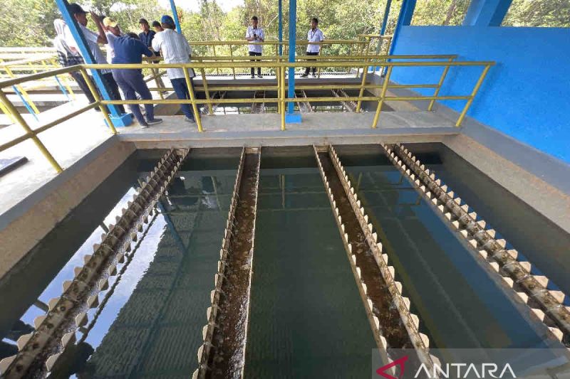 Sistem Pengolahan Air Minum (SPAM) Batu Mentas di Kabupaten Belitung, Bangka Belitung (Babel), Kamis (26/9/2024). ANTARA/Harianto