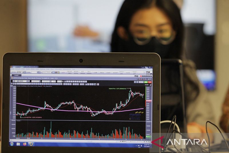 Ilustrasi - Karyawan memantau pergerakan harga saham di salah satu kantor perbankan di Jakarta. ANTARA FOTO/Reno Esnir/foc/aa.