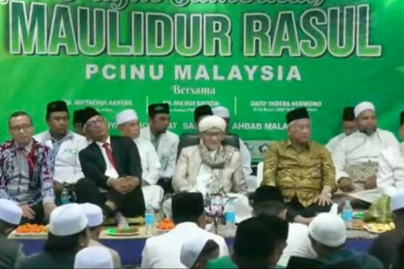 Tangkapan layar suasana pelaksanaan Maulidur Rasul yang diadakan PCINU di Kuala Lumpur, Selasa (1/10/2024). (ANTARA/Virna P Setyorini)