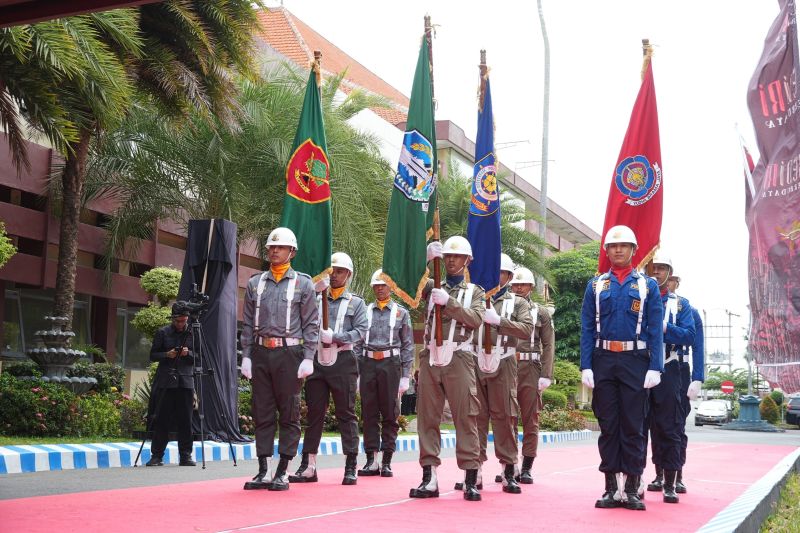 Kirab Pataka di Kabupaten Kediri, Jawa Timur. ANTARA/ HO-Pemkab Kediri
