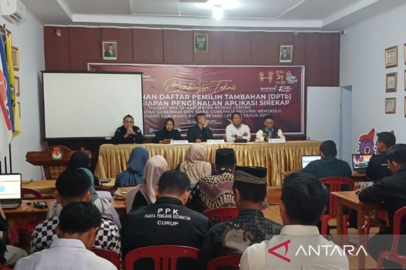 Pelaksanaan bimbingan teknis pelayanan Daftar Pemilih Tambahan (DPTb) yang dilaksanakan KPU Rejang Lebong, Selasa, (8/10/2024). ANTARA/Nur Muhamad