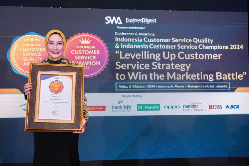 Bank BJB baru saja meraih penghargaan Indonesia Customer Service Quality (ICSQ) Award 2024 (ANTARA/HO-BJB)