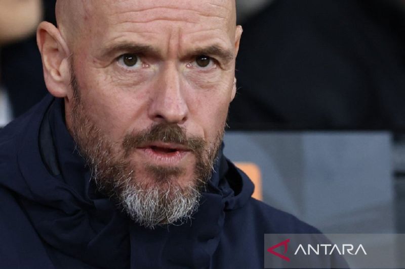 Manajer Manchester United Erik ten Hag. ANTARA/AFP/Darren Staples/am.