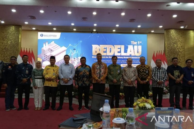 Bank Indonesia Provinsi Riau saat Bincang Ekonomi dan Diseminasi Dukung Akselerasi Ekonomi Riau (Bedelau) di Pekanbaru. (ANTARA/Vera Luciana)