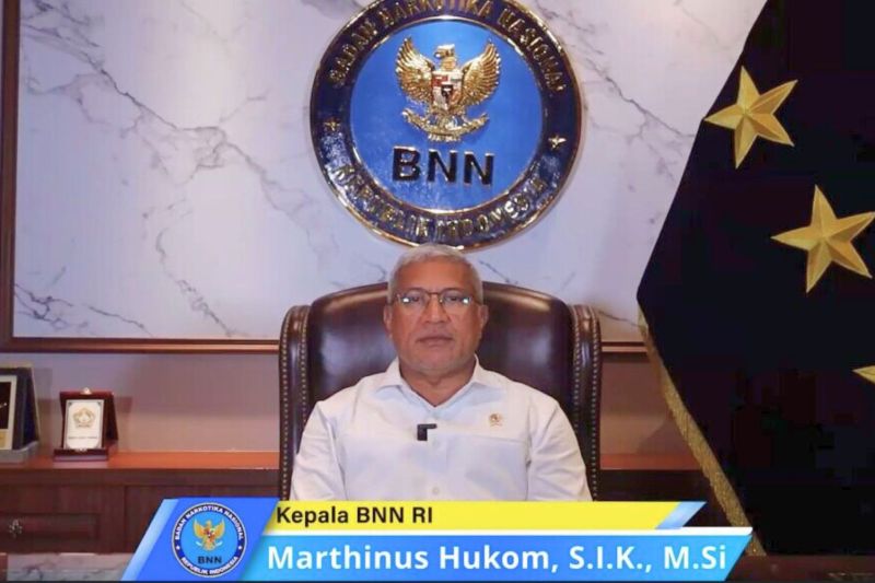 Kepala BNN Komjen Pol Marthinus Hukom dalam webinar bertajuk "Future Life with Artificial Intelligence" di Jakarta, Kamis (10/10/2024). ANTARA/HO-BNN RI