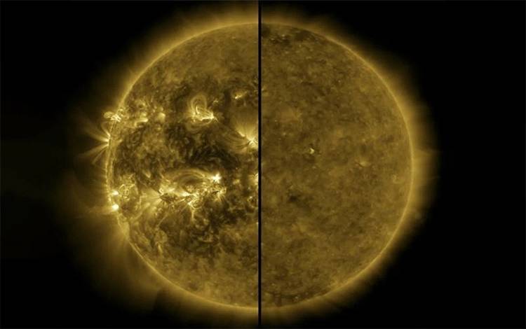 Matahari telah mencapai periode maksimum Matahari (solar maximum), yang diperkirakan akan berlangsung hingga tahun depan, menurut para peneliti dari tiga lembaga ilmu atmosfer, termasuk Lembaga Penerbangan dan Antariksa Amerika Serikat (NASA), Badan Administrasi Kelautan dan Atmosfer Nasional (NOAA), serta Panel Prediksi Siklus Matahari, dalam sebuah telekonferensi. /ANTARA/Anadolu/py