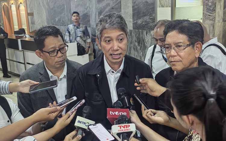 Sekretaris Otorita Ibu Kota Nusantara (OIKN) Bimo Adi Nursanthyasto ditemui usai Rapat Dengar Pendapat (RDP) dengan Komisi II DPR RI di Kompleks Parlemen, Senayan, Jakarta, Rabu (30/10/2023). ANTARA/Melalusa Susthira K
