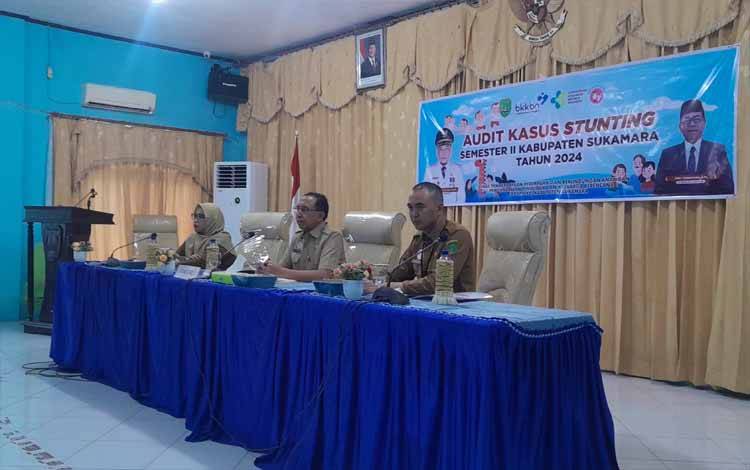 Pelaksanaan audit kasus stunting semester II diwilayah Kabupaten Sukamara di aula Bappeda Sukamara pada Senin, 9 Desember 2024. (FOTO: NORHASANAH)