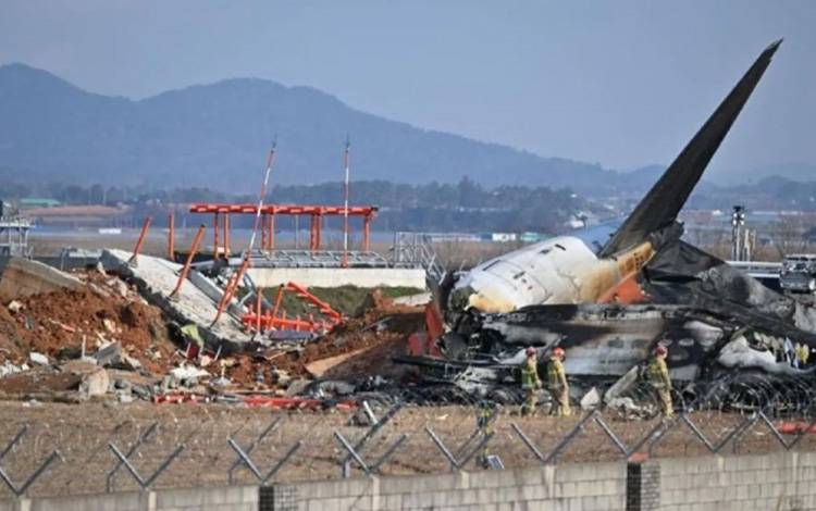 Kecelakaan Jeju Air di Korea Selatan. (ANTARA/Xinhua.)