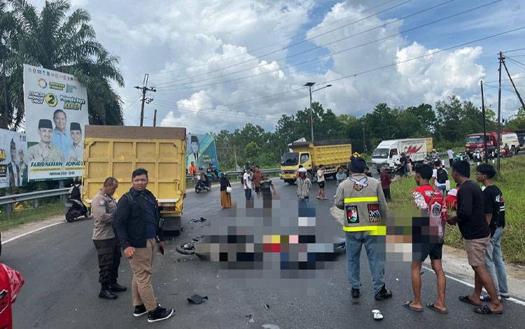 Kecelakaan di daerah Kalampangan beberapa waktu lalu (Foto : IST)