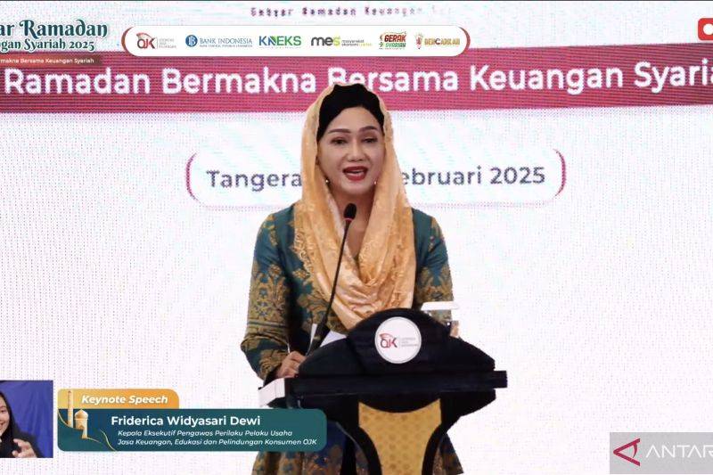 Tangkapan layar - Kepala Eksekutif Pengawas Perilaku Pelaku Usaha Jasa Keuangan, Edukasi, dan Pelindungan Konsumen (KE PEPK) Otoritas Jasa Keuangan (OJK) Friderica Widyasari Dewi dalam acara Pembukaan Gebyar Ramadan Keuangan Syariah (GERAK Syariah) 2025, dipantau dari Jakarta, Minggu (23/2/2025). ANTARA/Putu Indah Savitri