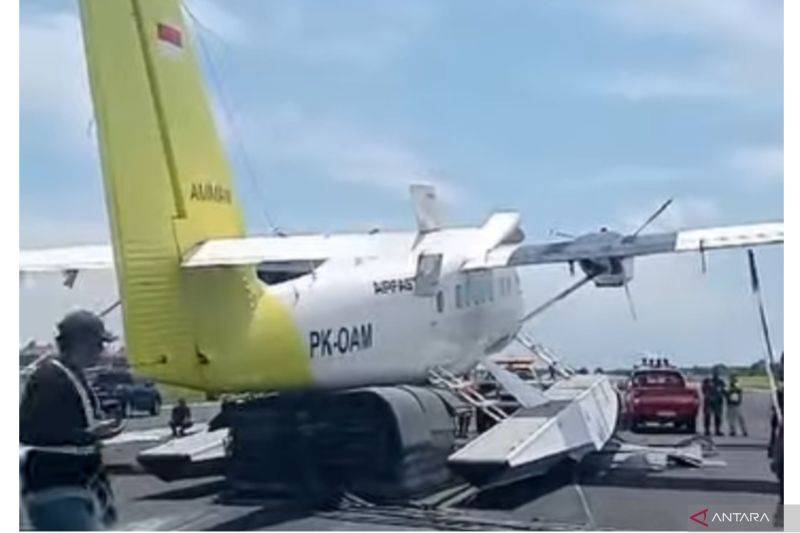 Tangkapan layar pesawat Airfast di runway Bandara I Gusti Ngurah Rai, di Denpasar, Sabtu (8/3/2025). ANTARA/HO-dewataberkabar