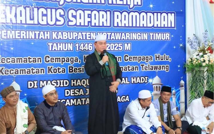 Bupati Kotawaringin Timur Halikinnor Safari Ramadan di Kecamatan Cempaga, Sabtu, 15 Maret 2025. (FOTO: Diskominfo Kotim)