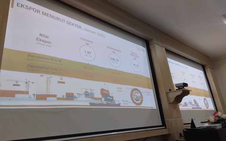 Penyampaian data ekspor oleh BPS Provinsi Kalteng.(FOTO: TESTI PRISCILLA)