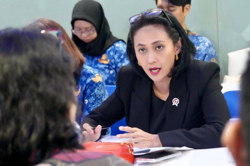 Wakil Menteri Pelindungan Pekerja Migran Indonesia (P2MI) Christina Aryani dalam pertemuannya dengan Japan International Cooperation Agency (JICA) di Kantor Kementerian P2MI, Jakarta, Senin (17/2/2025). (ANTARA/HO-KP2MI)
