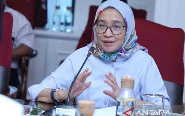 Menteri PANRB Rini Widyantini saat bertemu dengan Menteri Sosial Saifullah Yusuf di Kantor Kementerian PANRB, Jakarta, Rabu (9/4/2025). (ANTARA/HO-Humas Kementerian PANRB)
