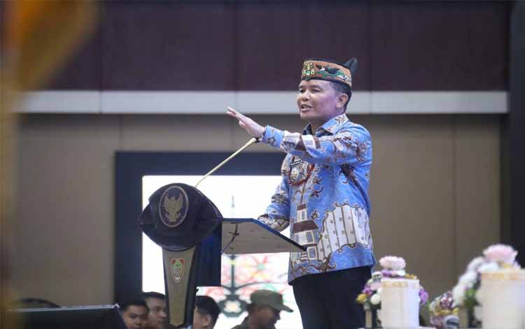 Gubernur Kalteng, Agustiar Sabran sampaikan sambutan. (FOTO:ASEP)