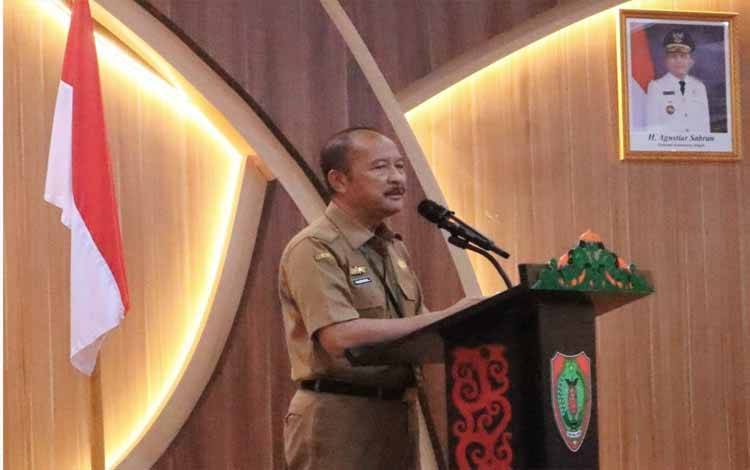 Inspektur Daerah Provinsi Kalteng saat menyampaikan sambutan. (FOTO: IST)
