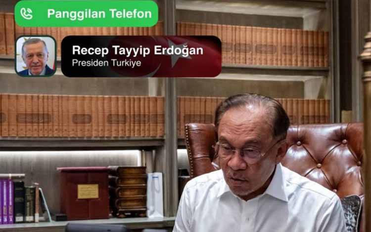 PM Malaysia Anwar Ibrahim berbicara via telepon. (Telegram Anwar Ibrahim)