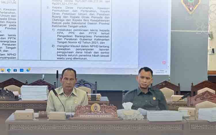 Ketua DPRD Kalteng Arton S Dohong saat memimpin rapat Banggar bersama Pemprov Kalteng. (FOTO: IST)