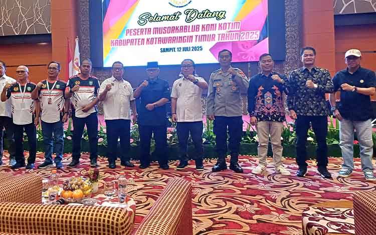 Pj Sekda Kotawaringin Timur Masri menghadiri Musorkablub KONI Kotim, Sabtu, 12 Juli 2025. (FOTO: DEWIP)