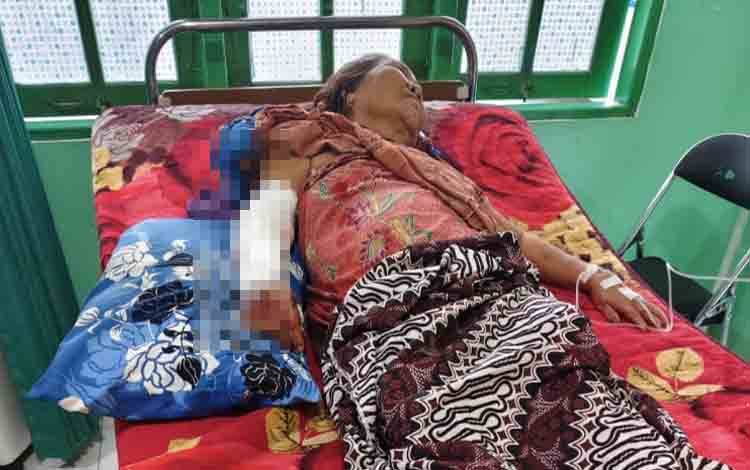 Korban serangan buaya di Desa Bagendang Permai mendapat perawatan medis, Senin, 21 Juli 2025. (FOTO: IST)