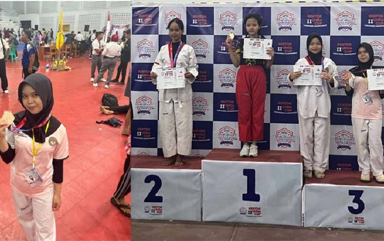 Nayla Fajriah-? siswi MTsN 1 Kapuas saat meraih Juara III dalam kejuaraan Rektor Universitas Darwan Ali Cup (UNDA) di Sampit, Kotawaringin Timur, Selasa, 2 September 2025. (IST)