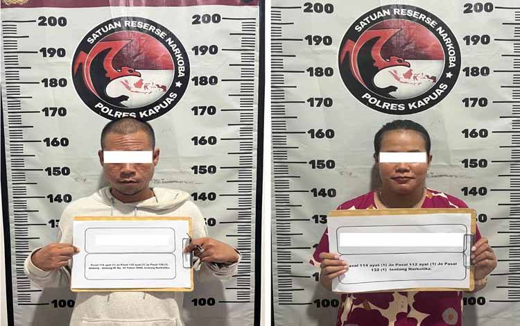 Sepasang suami istri berinisial MS (31) dan NFS (29), ketika diamankan di Mapolres Kapuas, Kamis, 4 September 2025. (IST)