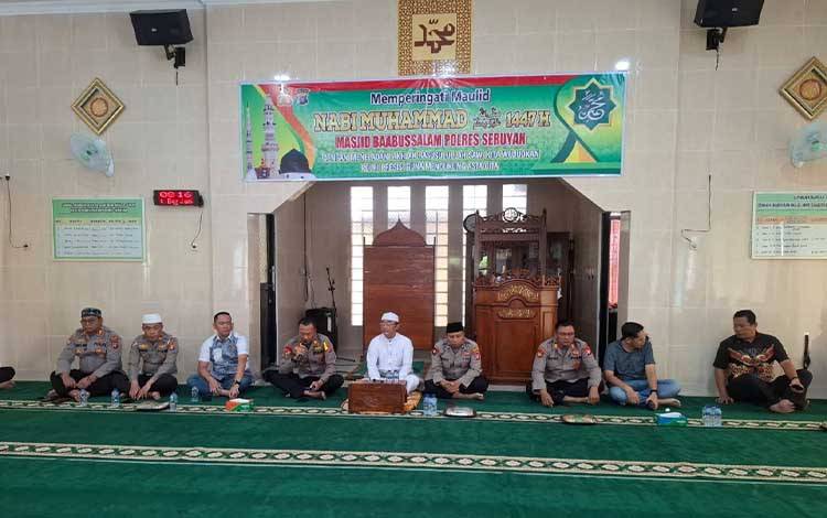 Peringatan Maulid Nabi Besar Muhammad SAW 1447 Hijriah di Masjid Babussalam Polres Seruyan (Foto : Ist)