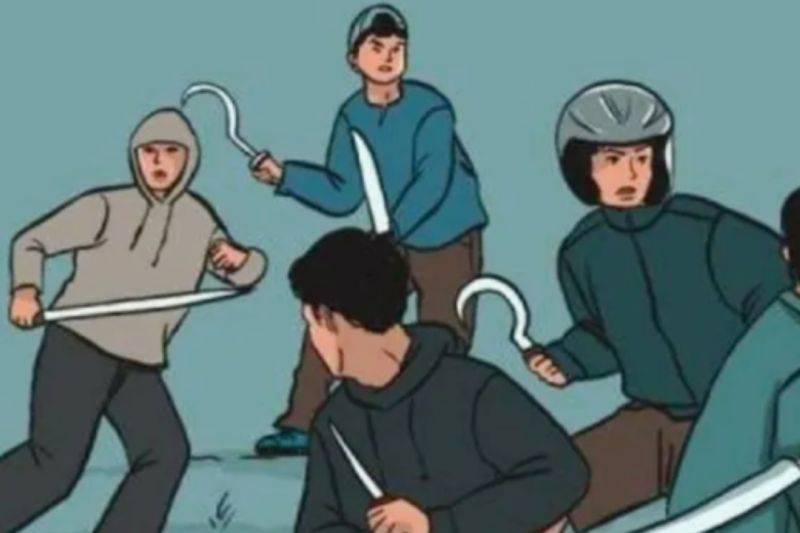 Ilustrasi - Tawuran remaja. ANTARA/HO-Polres Metro Tangerang Kota/dok