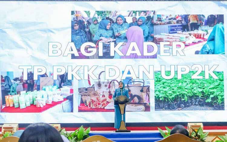 Ketua Tim Penggerak PKK Provinsi Kalteng Aisyah Thisia Agustiar Sabran. (FOTO:TRA)