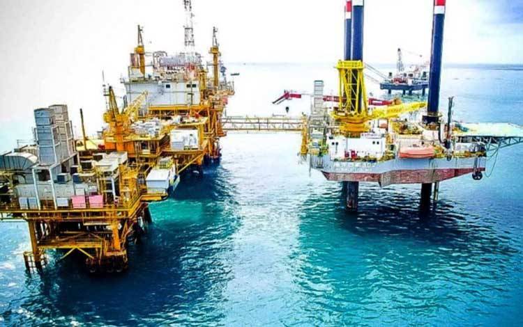 Ilustrasi. Pengeboran lepas pantai PT Pertamina Hulu Energi Offshore Southeast Sumatera (PHE OSES). (ANTARA/HO-PHE OSES)